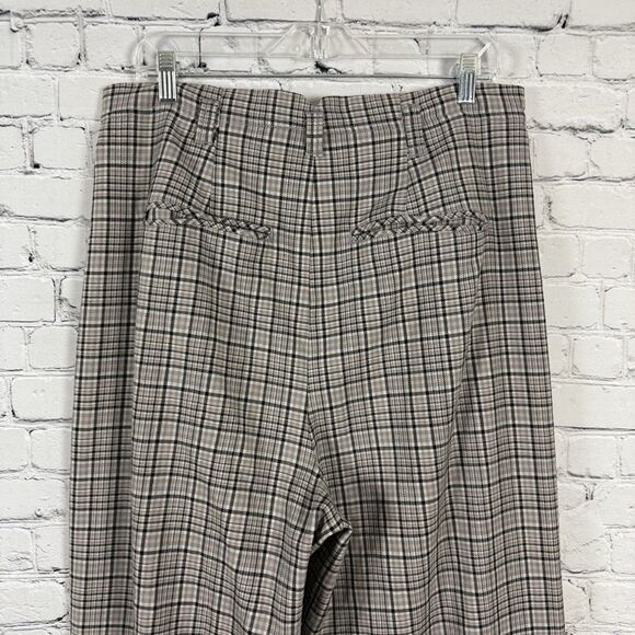 Free People Plaid Wide Leg Pants - Black and White - Picture 8 of 12